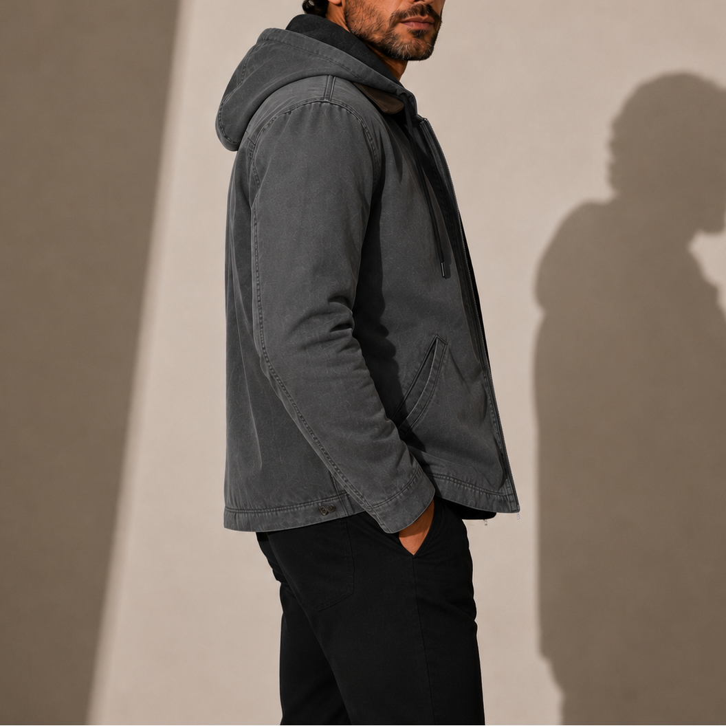 VESTE À CAPUCHE DOUBLÉE DE POLAIRE