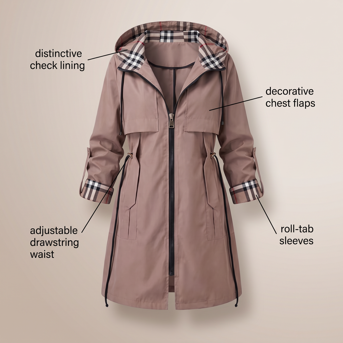 ISOBEL MANTEAU IMPERMÉABLE À CAPUCHE
