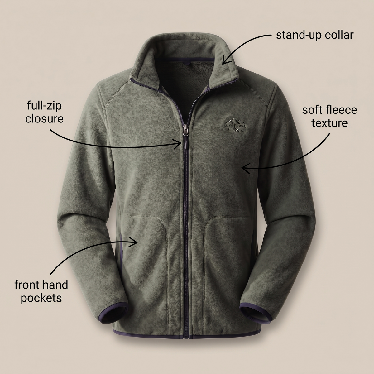 BRIARWOOD VESTE EN POLAIRE À FERMETURE ÉCLAIR