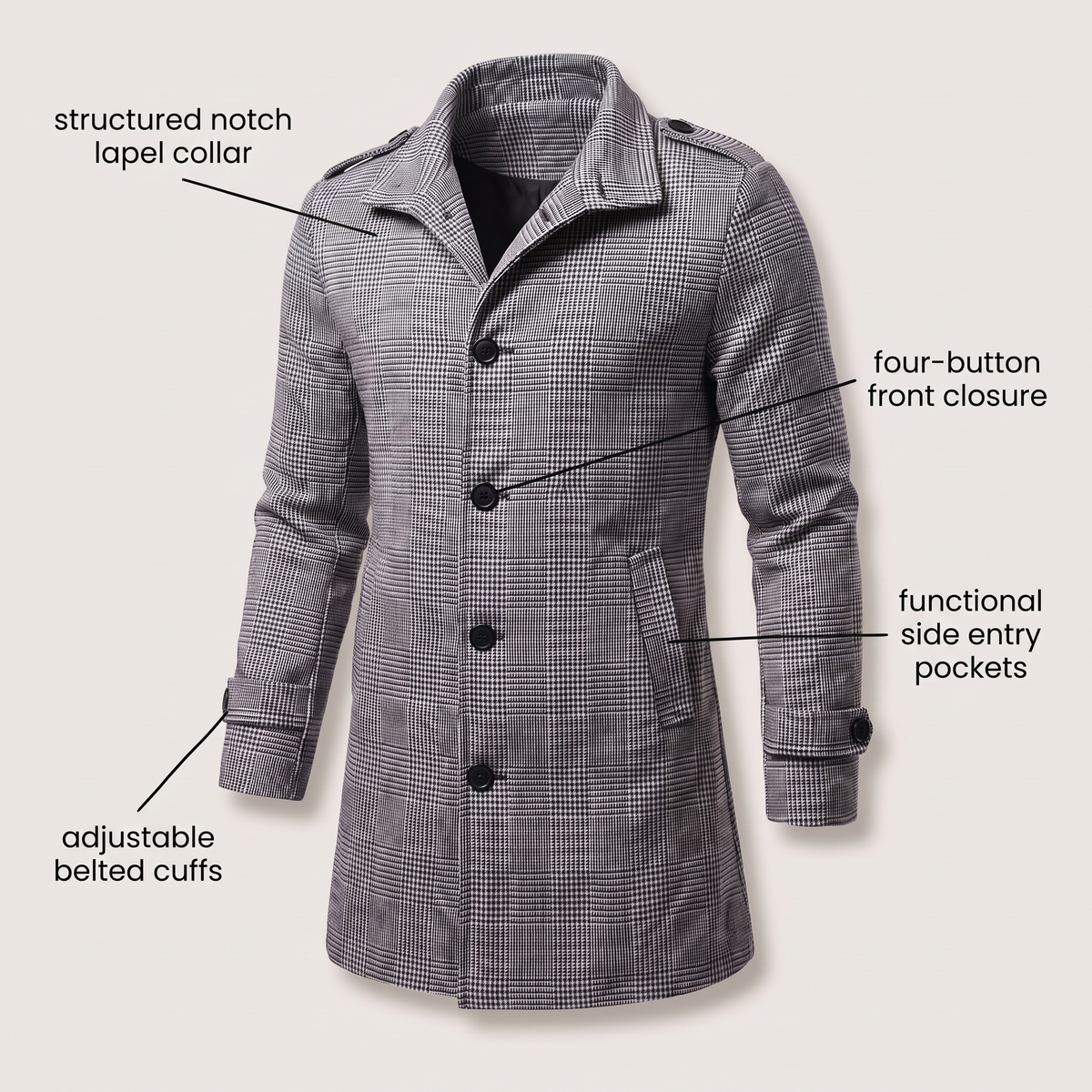 WESTBURY VESTE CLASSIQUE À CARREAUX