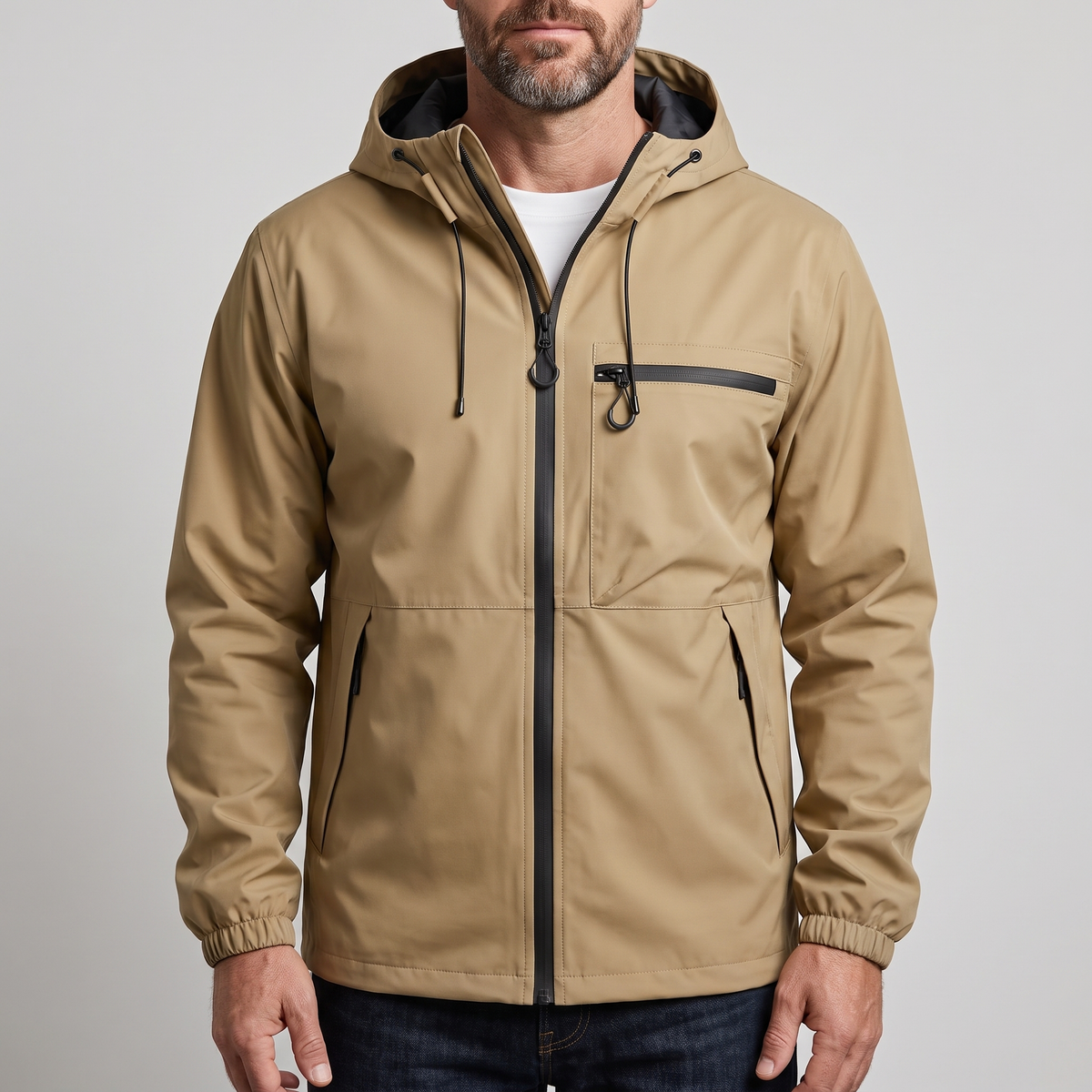 MANTEAU IMPERMÉABLE ESSENTIEL À CAPUCHE