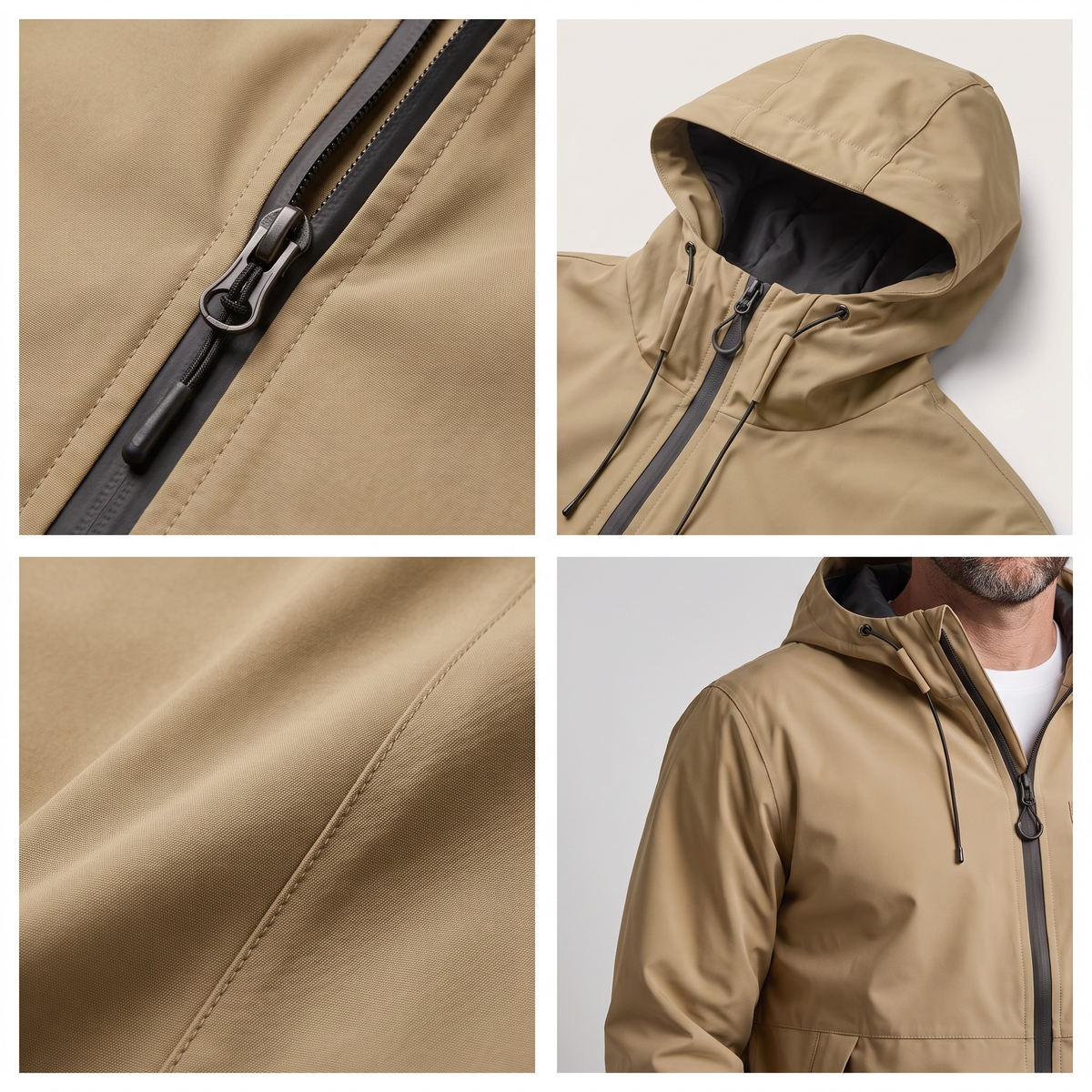 MANTEAU IMPERMÉABLE ESSENTIEL À CAPUCHE