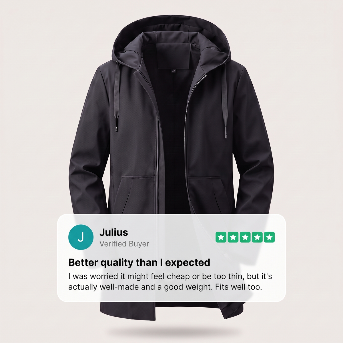 VESTE D’EXTÉRIEUR FONCTIONNELLE À CAPUCHE