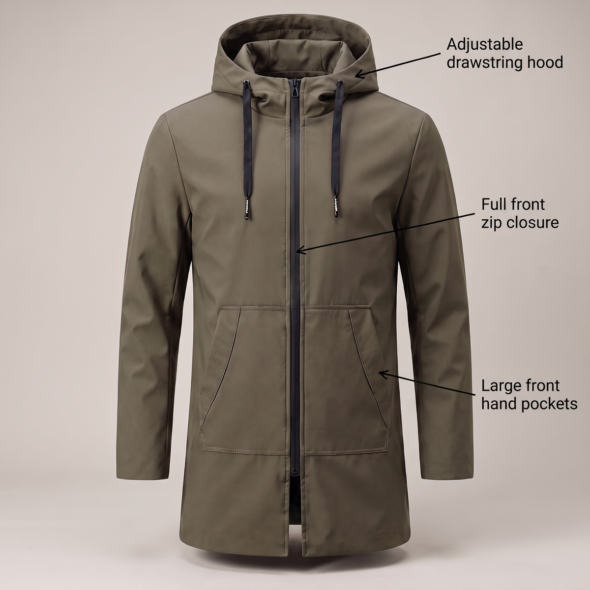 VESTE D’EXTÉRIEUR FONCTIONNELLE À CAPUCHE