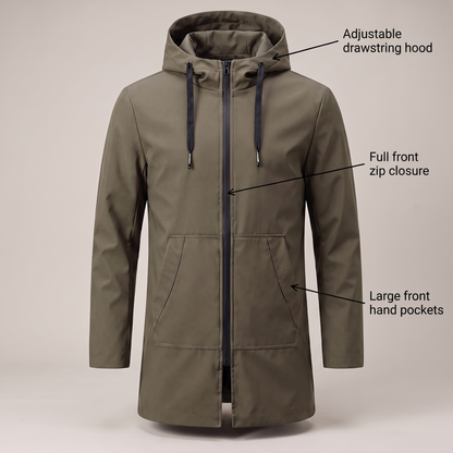 VESTE D’EXTÉRIEUR FONCTIONNELLE À CAPUCHE