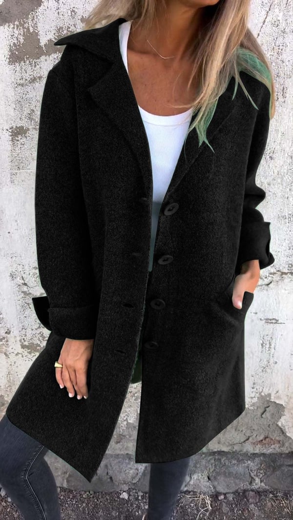 BAYLEA MANTEAU EN LAINE DÉCONTRACTÉ À BOUTONNAGE SIMPLE ET REVERS