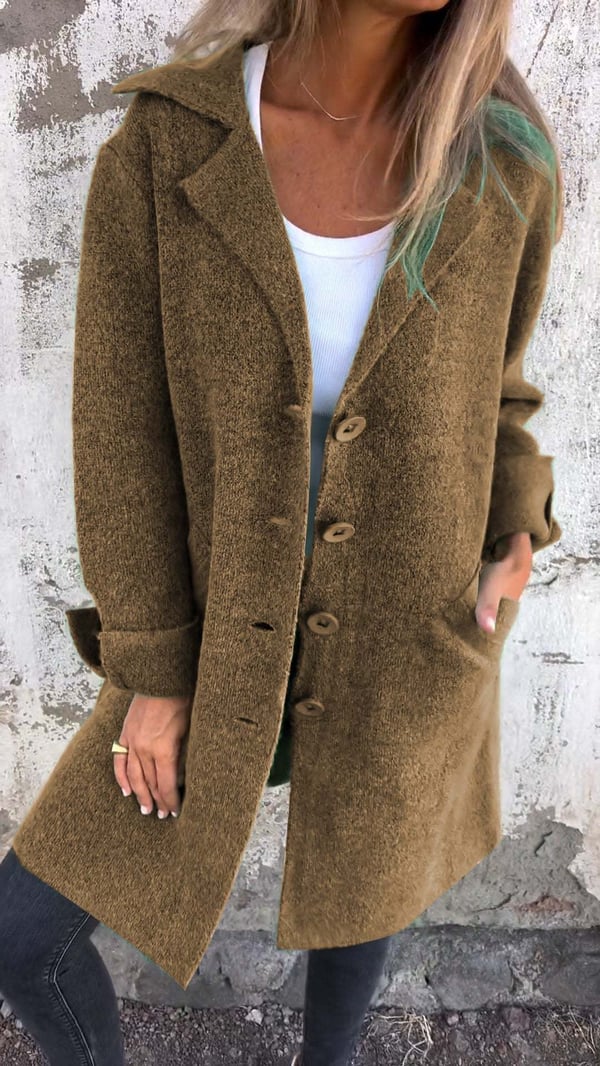BAYLEA MANTEAU EN LAINE DÉCONTRACTÉ À BOUTONNAGE SIMPLE ET REVERS