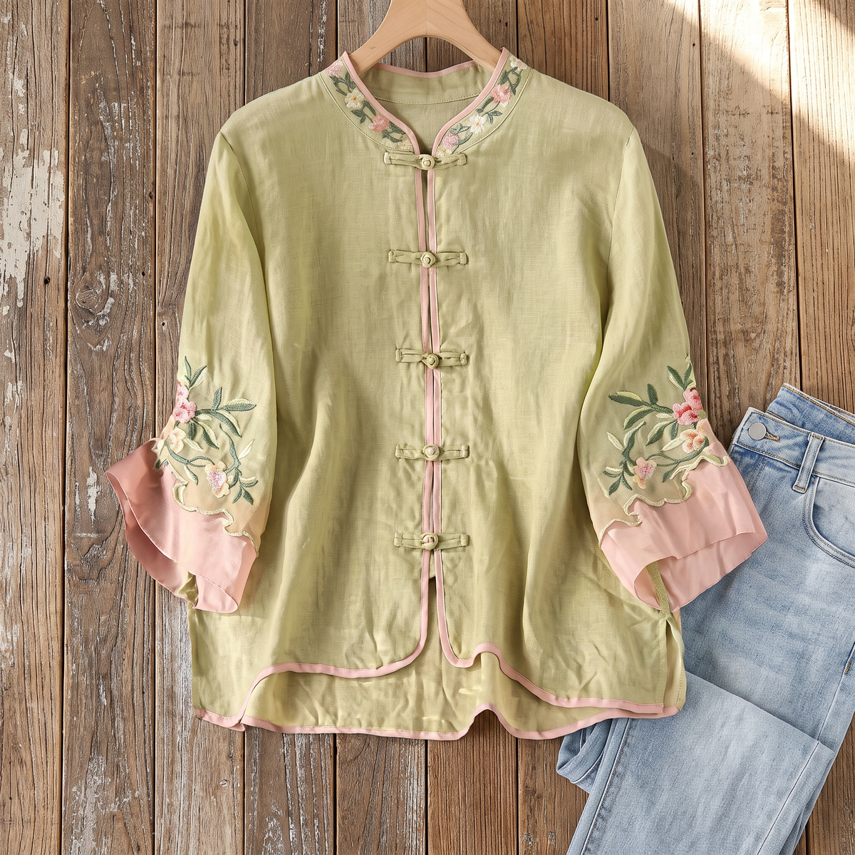 MARCOMBE BLOUSE BRODÉE À MANCHES ÉVASÉES
