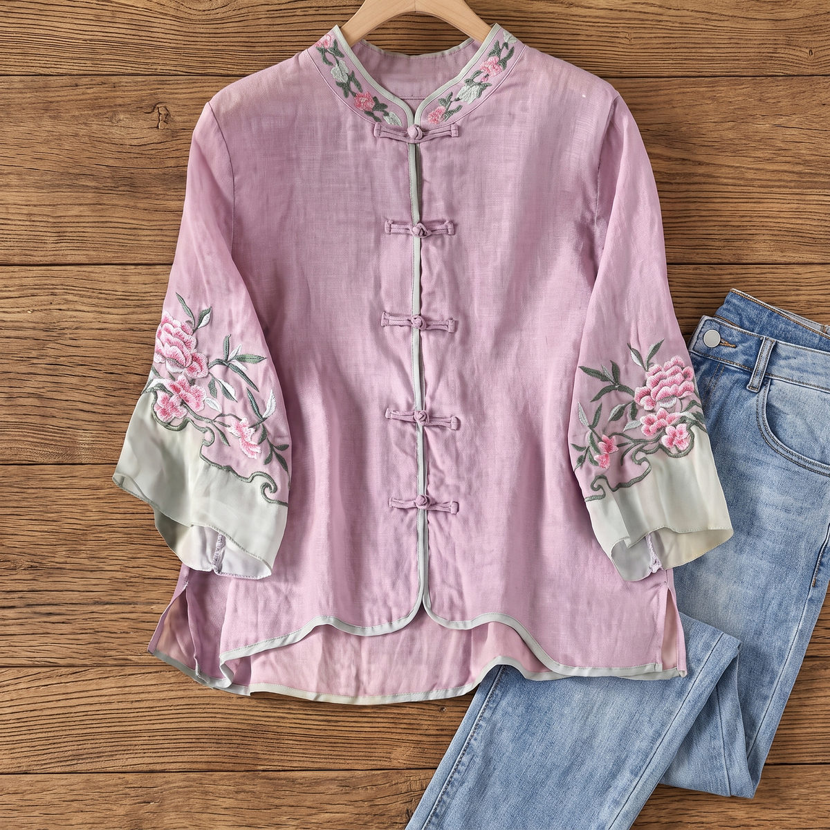 MARCOMBE BLOUSE BRODÉE À MANCHES ÉVASÉES