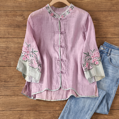 MARCOMBE BLOUSE BRODÉE À MANCHES ÉVASÉES