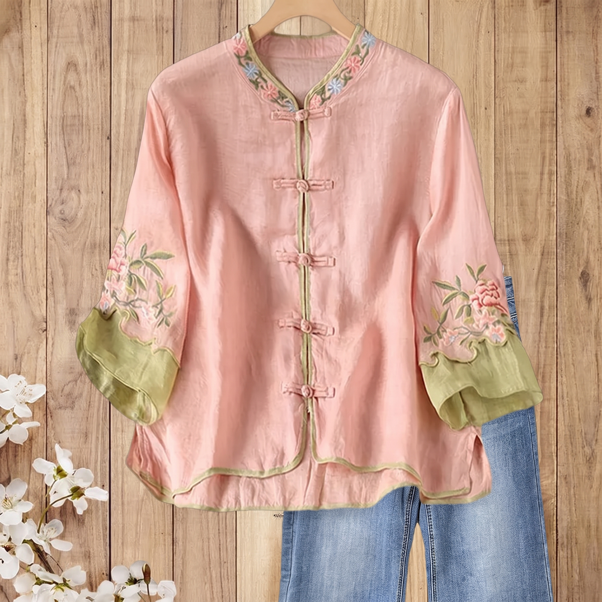 MARCOMBE BLOUSE BRODÉE À MANCHES ÉVASÉES
