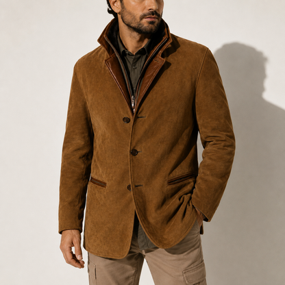 VESTE D’HIVER EFFET SUÈDE À COL MONTANT