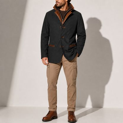 VESTE D’HIVER EFFET SUÈDE À COL MONTANT