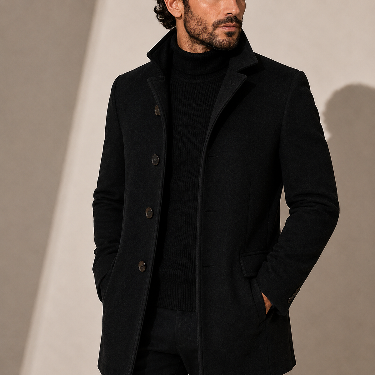MANTEAU D’HIVER AJUSTÉ À COL MONTANT