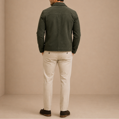 VESTE EFFET SUÈDE D’INSPIRATION VINTAGE À FERMETURE ÉCLAIR