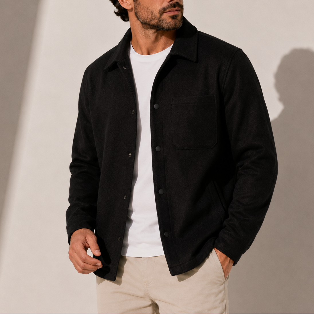 VESTE EN COTON STYLE SURCHEMISE