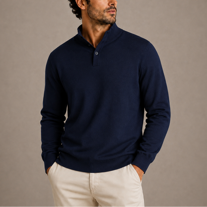 CHANDAIL POLO EN TRICOT À MANCHES LONGUES
