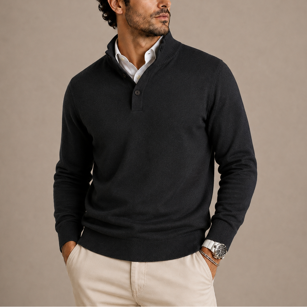 CHANDAIL POLO EN TRICOT À MANCHES LONGUES