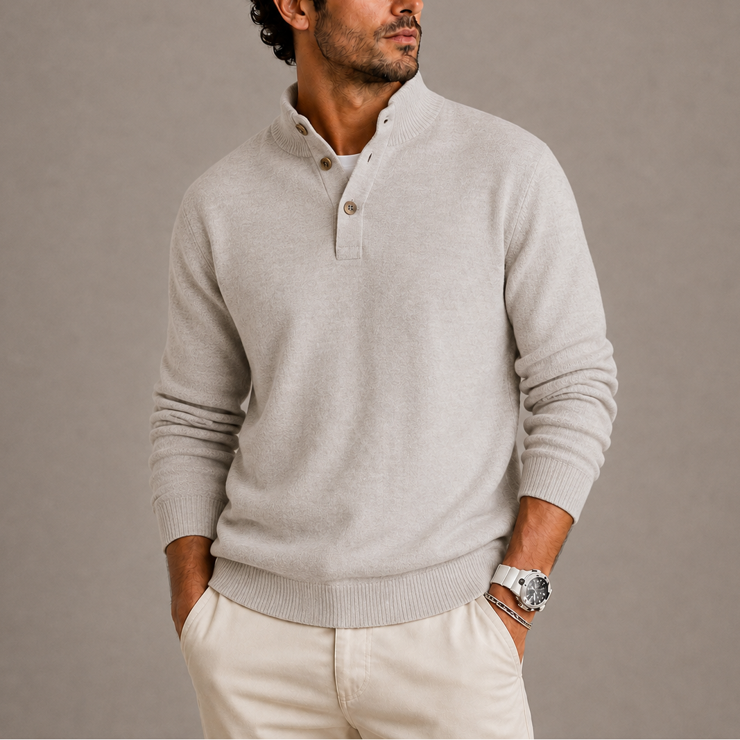 CHANDAIL POLO EN TRICOT À MANCHES LONGUES