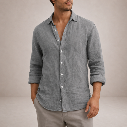 CHEMISE LÉGÈRE EN LIN À BOUTONS