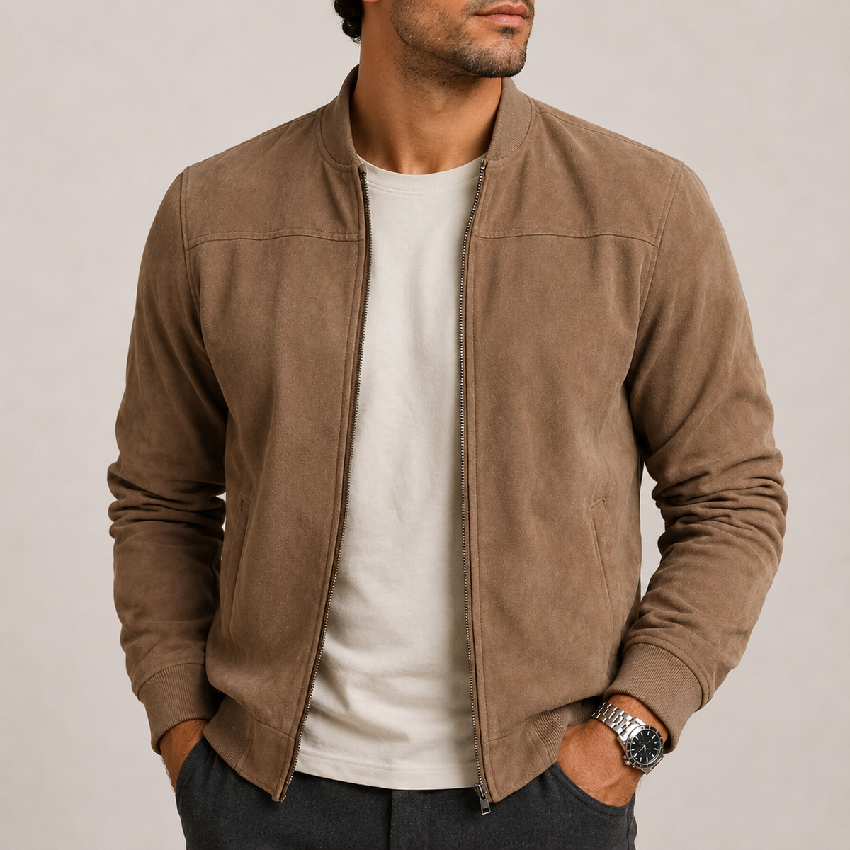 BLOUSON AVIATEUR LÉGER EFFET SUÈDE