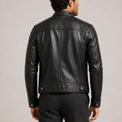 VESTE EN CUIR D’INSPIRATION VINTAGE