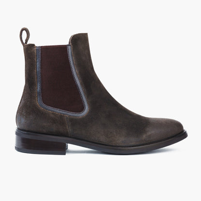 Duchess Chelsea boots i mocka, mörk oliv – profil