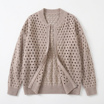 GWENDOLINE VESTE EN TRICOT AJOURÉ