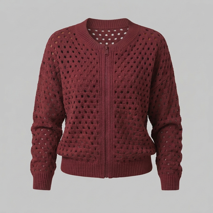 GWENDOLINE VESTE EN TRICOT AJOURÉ