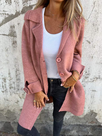 BAYLEA MANTEAU EN LAINE DÉCONTRACTÉ À BOUTONNAGE SIMPLE ET REVERS