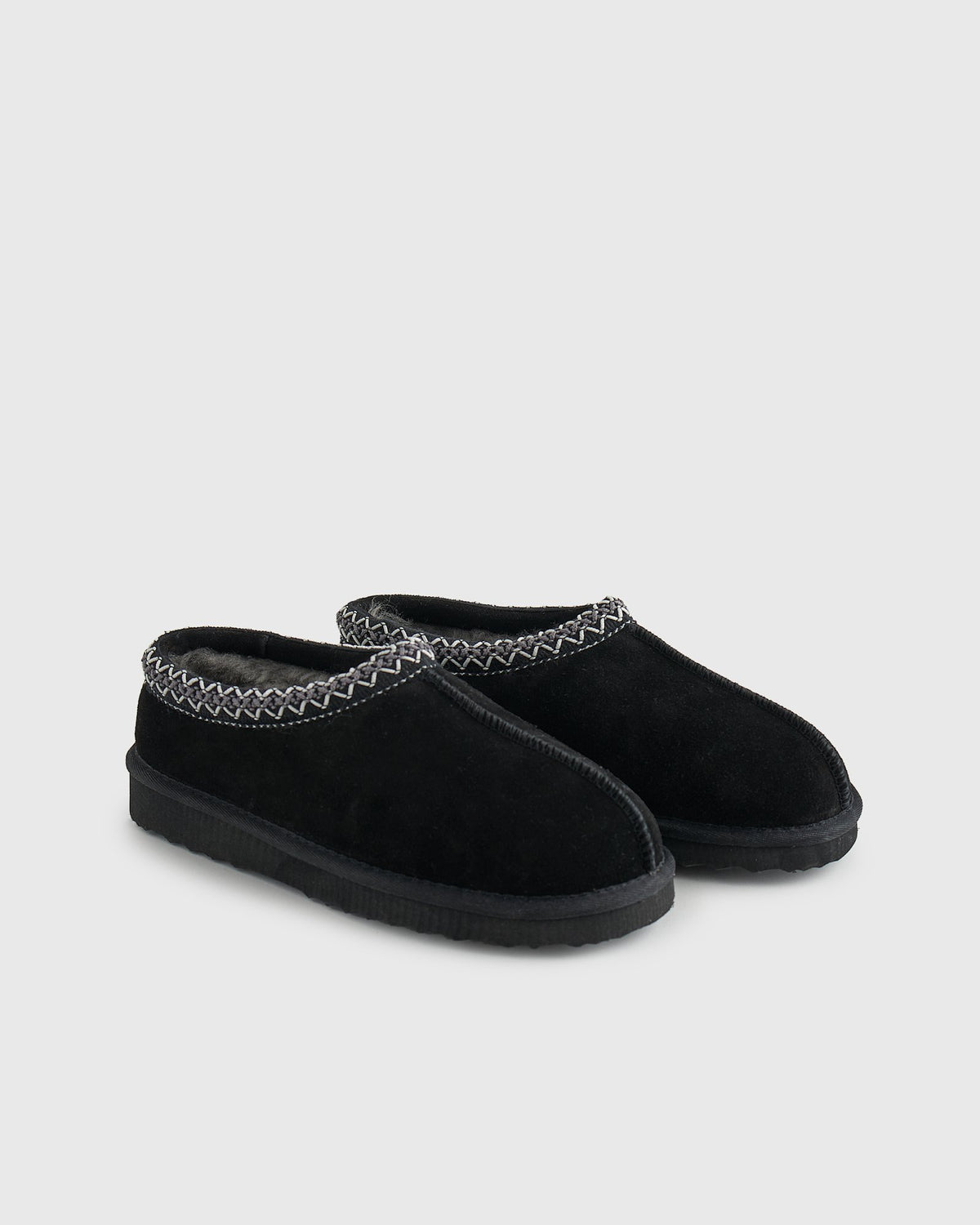 Paire de pantoufles-sabots noires avec intérieur moelleux