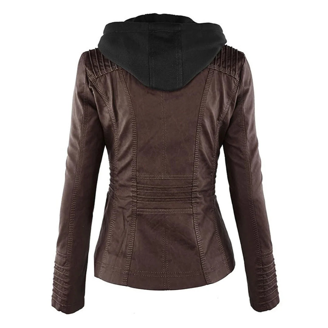 Veste à capuchon brune, vue de dos