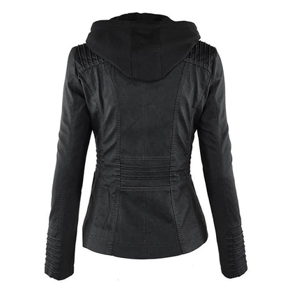 Veste à capuchon noire, vue de dos